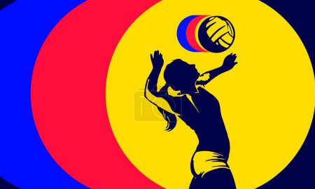 Illustration for IHF Women's World Championship Handball 2023 Denmark, Norway, Sweden, Vector Background Logo Illustration. Aim to Excite - Royalty Free Image