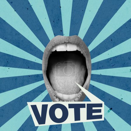 Téléchargez les photos : Election Concept surréaliste Art. Design créatif. Contexte texturé. Concept de vote. - en image libre de droit