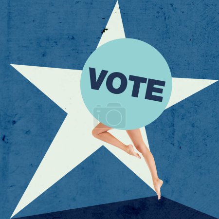 Election Surreal Concept Art. Creative Design. Textured Background. Vote Concept.