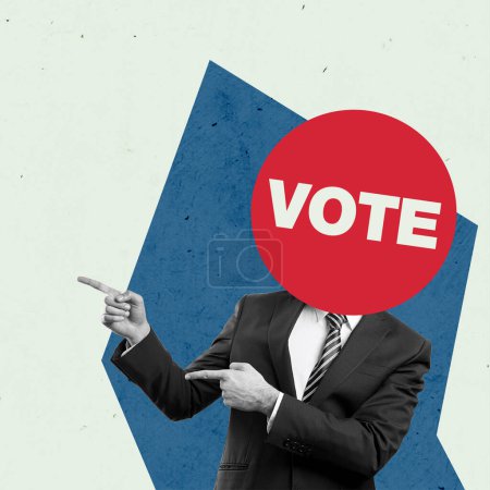 Election Surreal Concept Art. Creative Design. Textured Background. Vote Concept.