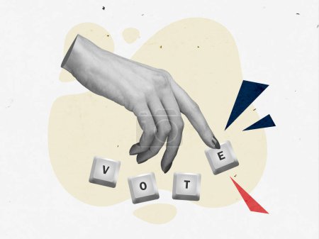 Wahltag Kreative Kunst Collage Populäre Pop Stil Ikone Poster Postkarte Moderne Textur Hintergrund Kopierraum 
