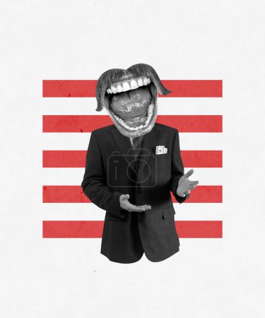 Jour d'élection Art créatif Collage Populaire Pop Style Icône Affiche Carte postale Texture moderne Arrière-plan Espace de copie 