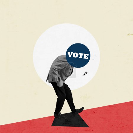 Día de las elecciones Arte Creativo Collage Popular Pop Style Icono Poster Post Card Textura Moderna Fondo Copiar Espacio 