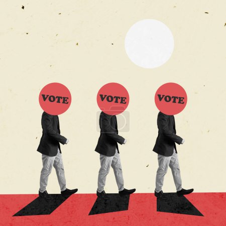 Wahltag Kreative Kunst Collage Populäre Pop Stil Ikone Poster Postkarte Moderne Textur Hintergrund Kopierraum 