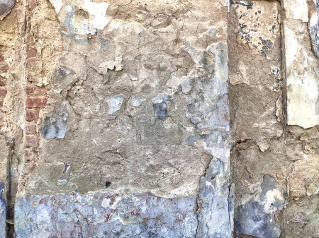 Photo for Grey Concrete Texture old wall background with peeling paint, scratches and cracks - Royalty Free Image