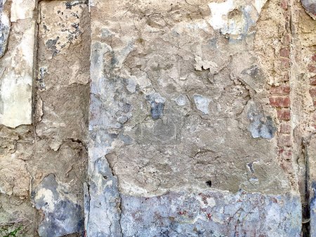 Photo for Grey Concrete Texture old wall background with peeling paint, scratches and cracks - Royalty Free Image