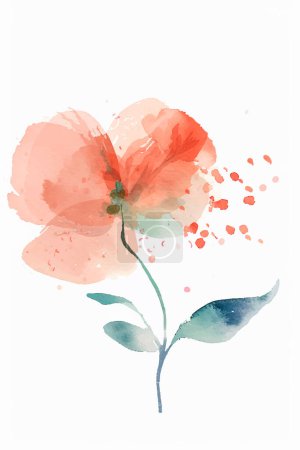 Photo for Vector hand drawn abstract watercolor flower - Royalty Free Image