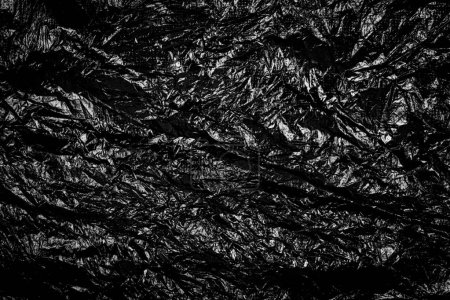 Sac plastique noir froissé Texture Fond.