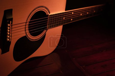 Photo for Close up of Acoustic guitar.Music background - Royalty Free Image