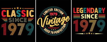 Foto de Clásico desde 1979, Edición Limitada 1979 Vintage Premium Quality Aged to Perfection, Legendario desde 1979, Vintage T-shirt Design For Birthday Gift - Imagen libre de derechos