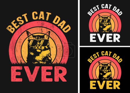 Foto de Mejor gato papá nunca, retro vintage padre 's Day diseño de camiseta - Imagen libre de derechos