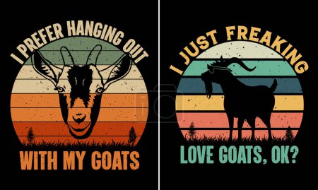 Foto de Prefiero pasar el rato con mis cabras, me encantan las cabras, retro vintage diseño camiseta - Imagen libre de derechos