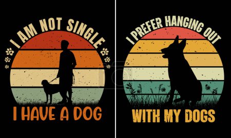 Foto de No soy soltero Tengo un perro, Prefiero pasar el rato con mis perros, diseño retro camiseta vintage - Imagen libre de derechos