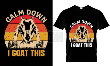 Foto de Calm Down I Goat This, diseño de camiseta vintage retro - Imagen libre de derechos