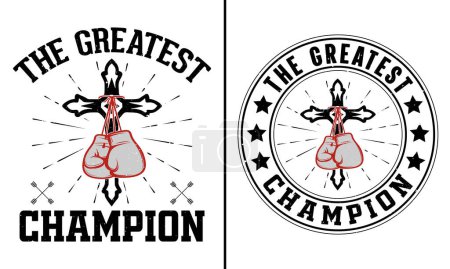 Foto de The Greatest Champion Diseño de camisetas, Diseño de camisetas cristianas, Diseño de camisetas de boxeo - Imagen libre de derechos
