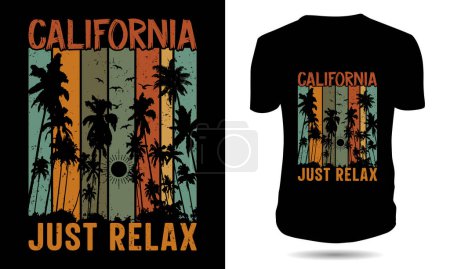 Foto de California Just Relax Retro Vintage verano camiseta de diseño - Imagen libre de derechos