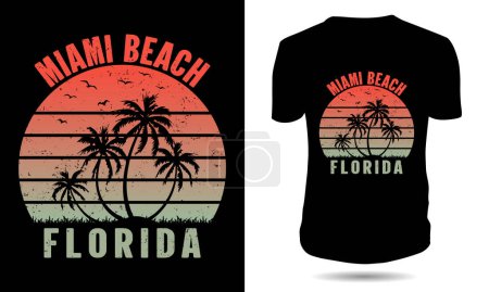 Foto de Miami Beach Florida Retro Vintage verano camiseta de diseño - Imagen libre de derechos
