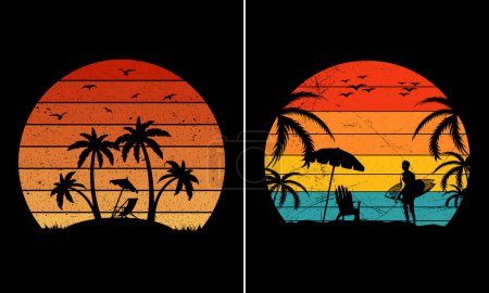 Foto de Camiseta Retro Vintage Sunset Summer Graphic - Imagen libre de derechos