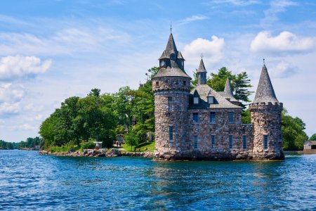 Photo for Medieval castle on Hart Island in the Thousand Islands National Park on the Saint Lawrence River - Royalty Free Image