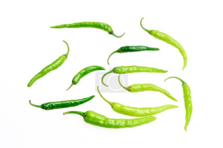 Photo for Green chili pepper isolated on a white background. - Royalty Free Image