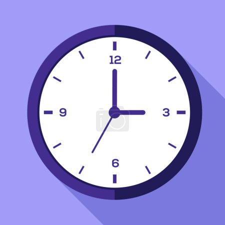 Illustration for 3D Realistic Clock Vector Flat, Clock Face Vector Isolated, Classic And Modern Glossy Wall Clock For UI UX Design, Presentation, Website And Apps, Office Hour, Deadline Illustration, Schedule Icon - Royalty Free Image