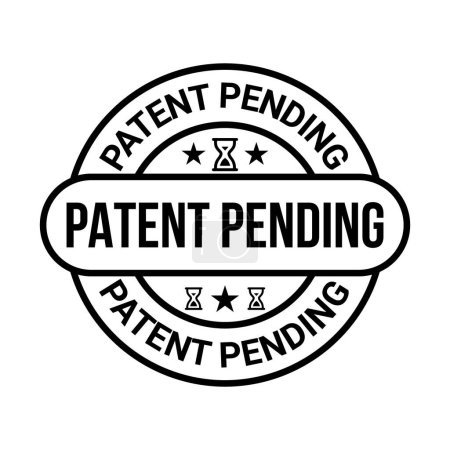 Illustration for Patent Pending Badge, Rubber Stamp, Patented Pending Label, Pending Icon, Logo, Retro, Vintage, With Tick Mark And Check Mark Emblem, Patent Applied Icon, Intellectual Property Vector Illustration - Royalty Free Image