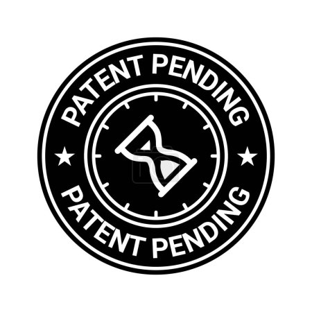 Illustration for Patent Pending Badge, Rubber Stamp, Patented Pending Label, Pending Icon, Logo, Retro, Vintage, With Tick Mark And Check Mark Emblem, Patent Applied Icon, Intellectual Property Vector Illustration - Royalty Free Image