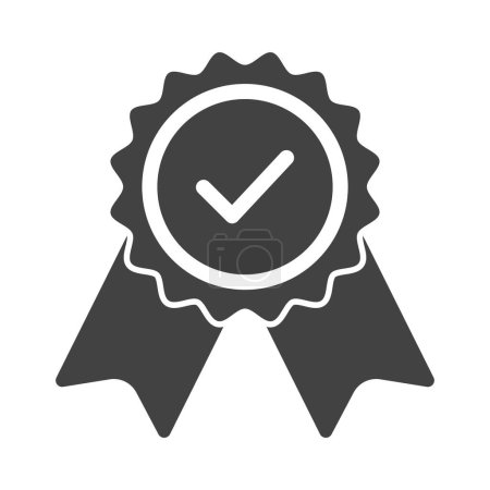 Illustration for Premium Icon Vector, Rosette Award Vector, Verified Icon, Approval Vector Sign, Medal Of Winner Symbol, Check And Tick Mark, Best Practice, Guarantee, Certification Badge, Sports And Competition - Royalty Free Image