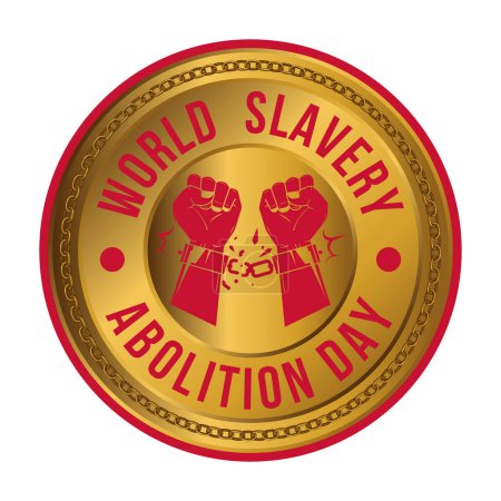 Ilustración de Día Mundial de la Abolición de la Esclavitud Diseño de Insignia, Diseño de Banner, Emblema, Sello, Etiqueta, Pegatina, Logo, Camiseta, Día Internacional de la Abolición de la Esclavitud Póster Diseño Vector Ilustración - Imagen libre de derechos