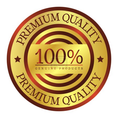 Ilustración de Sello de calidad premium, icono de calidad premium, logotipo de calidad premium, sello de goma de calidad 100% Premium, ilustración de vectores de insignia - Imagen libre de derechos