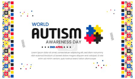 Journée mondiale de sensibilisation à l'autisme design templet