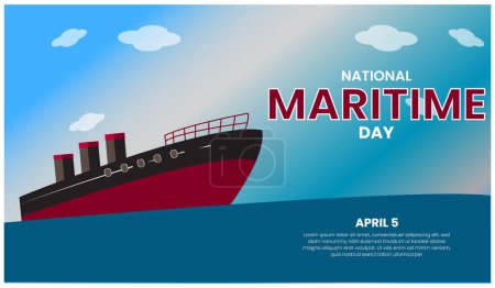 Illustration for National maritime day, international sailing day banner - Royalty Free Image