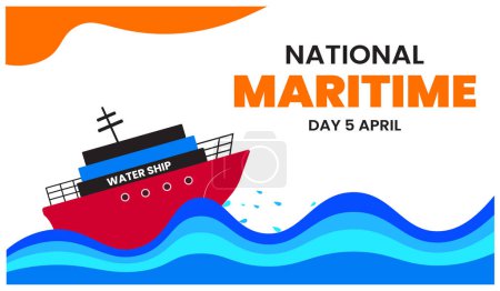 Illustration for National maritime day, international sailing day banner - Royalty Free Image
