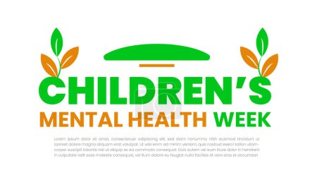 Téléchargez les illustrations : Semaine de la santé mentale des enfants, semaine de sensibilisation mentale. santé mentale et santé mentale, santé mentale. soins mentaux. - en licence libre de droit