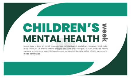 Téléchargez les illustrations : Semaine de la santé mentale des enfants, semaine de sensibilisation mentale. santé mentale et santé mentale, santé mentale. soins mentaux. - en licence libre de droit