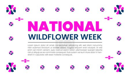 National Wildflower Week vector illustration of beautiful flowers ornament for template for your holiday.