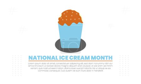 Juillet est le Mois national de la crème glacée. Concept de vacances. Modèle de modèle