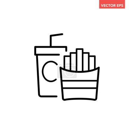 Téléchargez les illustrations : Illustration vectorielle icône restauration rapide isolé sur fond blanc - en licence libre de droit