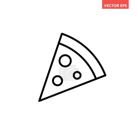 Téléchargez les illustrations : Black single pizza slice line icon, simple contour Italie culture fast food plat design pictogramme, vecteur infographique pour app logo web bouton ui ux éléments d'interface isolés sur fond blanc - en licence libre de droit