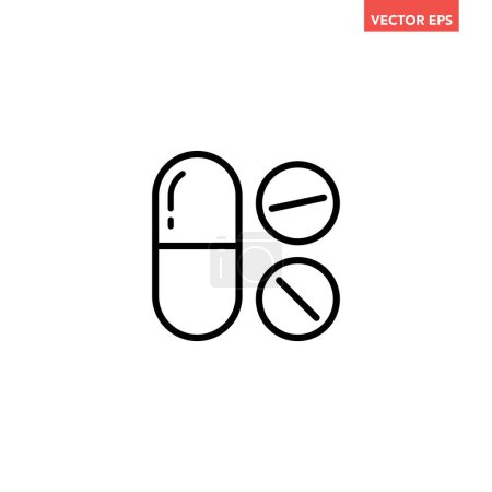 Illustration for Capsules and pills line icon - Royalty Free Image