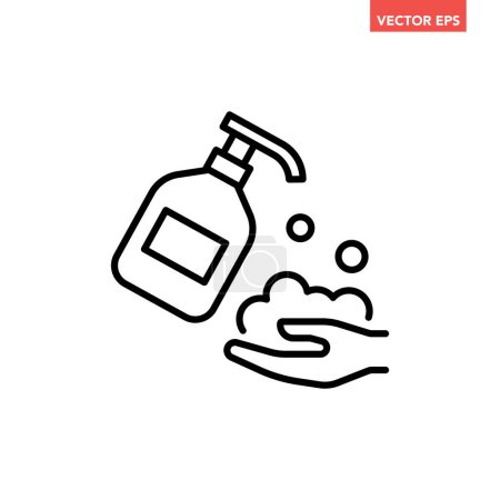 Téléchargez les illustrations : Lave-mains et savon liquide icône. illustration vectorielle - en licence libre de droit
