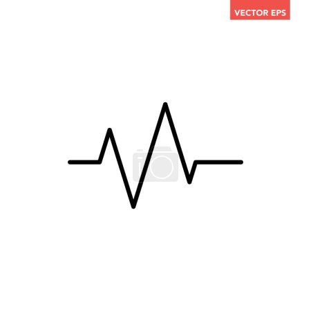 Téléchargez les illustrations : Cardiogramme Icône Illustration vectorielle - en licence libre de droit
