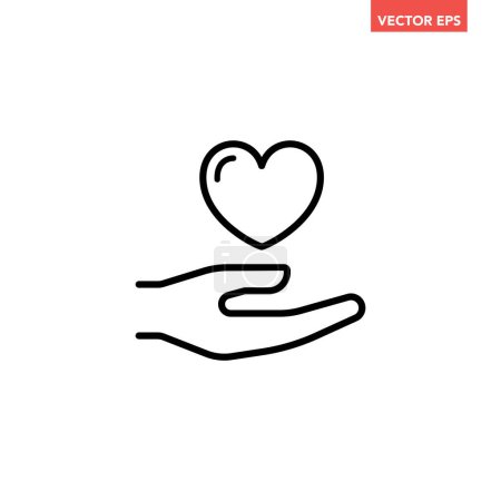 Illustration for Human hand with heart icon - Royalty Free Image