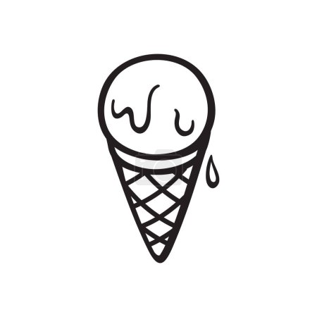 Téléchargez les illustrations : Icône de crème glacée. illustration de contour - en licence libre de droit