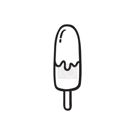 Téléchargez les illustrations : Icône de gribouillage de crème glacée, illustration vectorielle - en licence libre de droit
