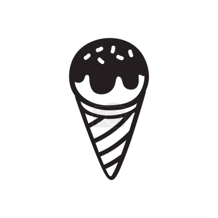 Téléchargez les illustrations : Icône de crème glacée vecteur isolé sur fond blanc - en licence libre de droit