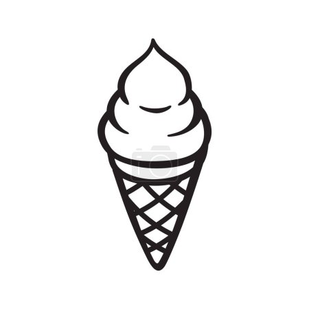 Téléchargez les illustrations : Icône crème glacée, style contour - en licence libre de droit