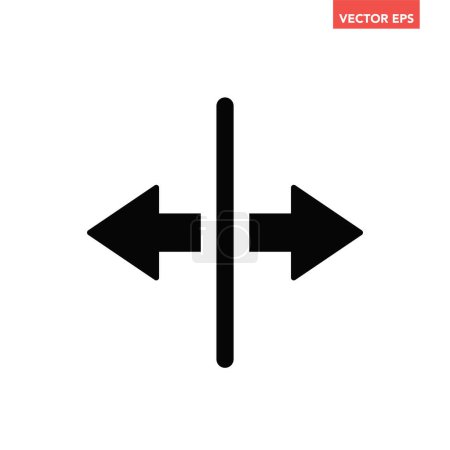 Illustration for Arrows icon, simple pointing in opposite directions interface element, app ui ux web button logo, graphic flat design pictogram vector isolated on white background - Royalty Free Image