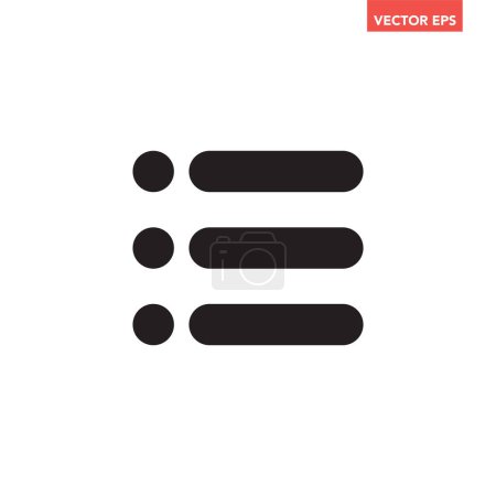 Ilustración de Opciones de menú desplegable negro ui ux icono, signo claro simple & símbolo, glifos modernos diseño plano vector eps 10 aislado sobre fondo blanco - Imagen libre de derechos