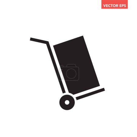 Illustration for Delivery trolley icon, simple single cart for infographic interface concept elements app ui ux web button logo, graphic flat design vector isolated on white background - Royalty Free Image